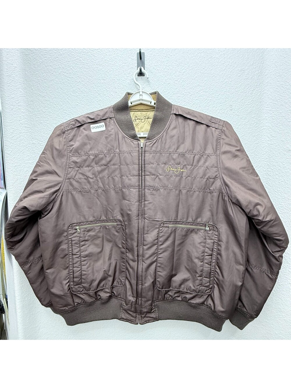 Sean John Reversible Bomber Jacket Brown & gold